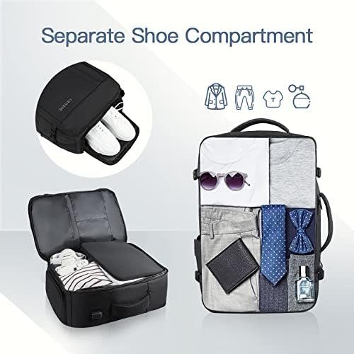 Gieury Carry On Backpack, 50L Travel Backpack, Luggage Backpack TSA Flight Approved Laptop Backpack for Men & Women, Large Expandable Backpack 40L Daypack Lightweight Business Weekender Bag, Black - Image 3