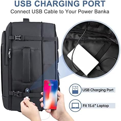 Gieury Carry On Backpack, 50L Travel Backpack, Luggage Backpack TSA Flight Approved Laptop Backpack for Men & Women, Large Expandable Backpack 40L Daypack Lightweight Business Weekender Bag, Black - Image 6