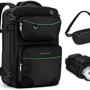 Maelstrom Travel Backpack for Men Women, 35L Carry-on Backpack for Traveling on Airplane,with Fashion Belt Bag,Waterproof Casual Daypack fit 17”Laptop-Classic Black, Large