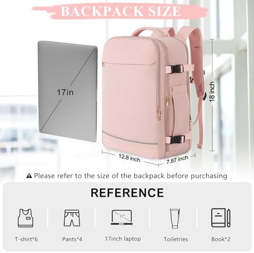 Sinaliy Backpack, Large Backpack for Women, 40L Travel Backpack, Personal Item Backpack, Carry On Backpack, Waterproof Backpack for College, Business, Hiking, Work - Image 4