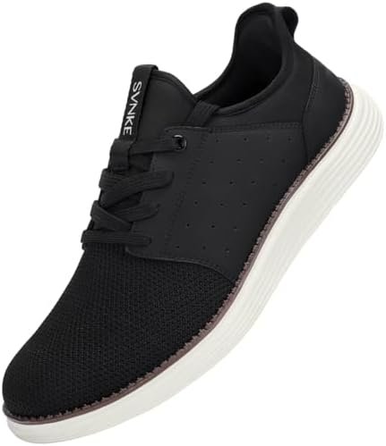 SVNKE Mens Slip ins Hands Free Shoes Slip on Fashion Sneakers Casual Business Walking Shoes for Pain Reflief