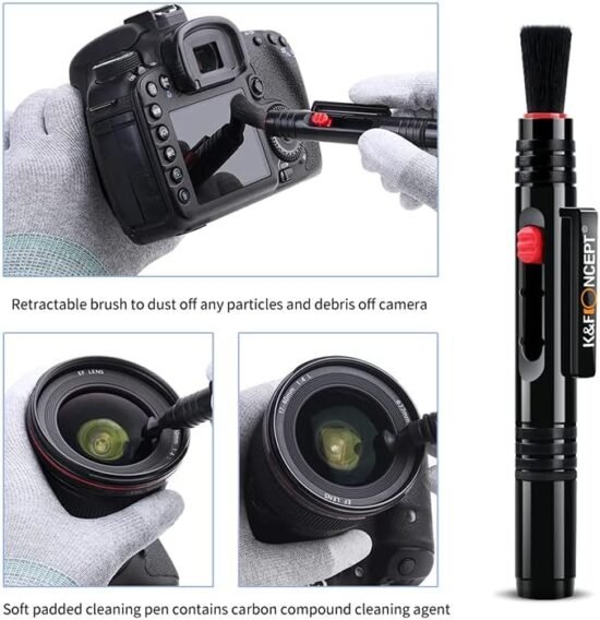 K&F Concept Camera Lens Cleaning Kit - 15ml Sensor Cleaner, Lens Pen Brush, Air Blower, Microfiber Cleaning Cloths & Lens Wipes for DSLR & Mirrorless Cameras and Sensitive Electronics - Image 5